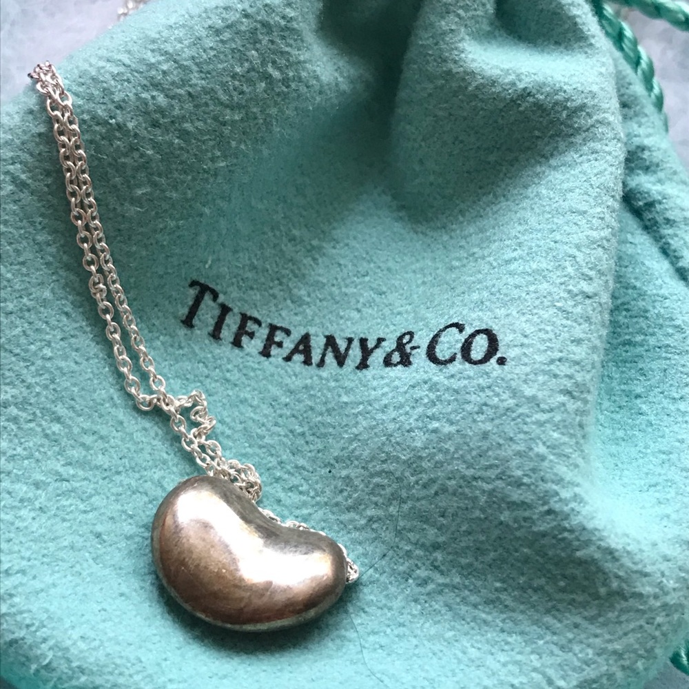 New Tiffany Blue Peretti Bean Pendant Necklace